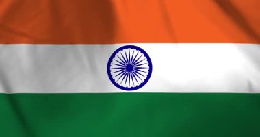 Hindistan bayrağı rüzgarın arka plan döngüsü video animasyonu ile dalgalanıyor
