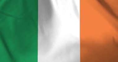 Rüzgâr arka planında dalgalanan İrlanda bayrağı video animasyonu