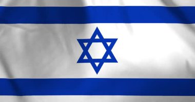 İsrail bayrağı rüzgarın arka planında dalgalanıyor video animasyonu