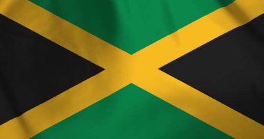 Jamaika bayrağı rüzgarın arka plan döngüsü video animasyonuyla dalgalanıyor