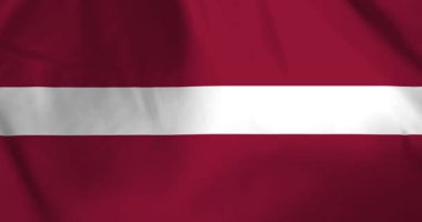 Rüzgâr arkaplan döngüsü video animasyonu ile dalgalanan Letonya bayrağı