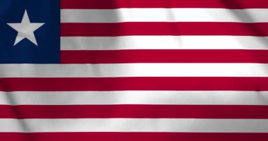 Rüzgâr arkaplan döngüsü video animasyonu ile dalgalanan liberya bayrağı