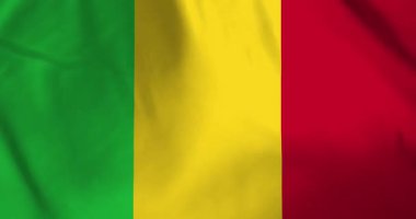 Rüzgâr arkaplan döngüsü video animasyonu ile mali bayrağı dalgalanıyor