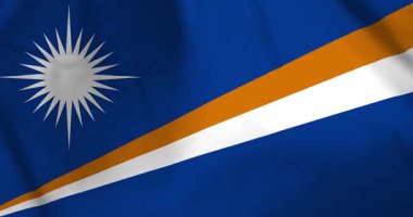 Marshall Adaları bayrağı rüzgarın arka plan döngüsü video animasyonuyla dalgalanıyor