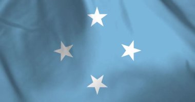 Mikronezya bayrağı rüzgar arkaplan döngüsü video animasyonu ile dalgalanıyor