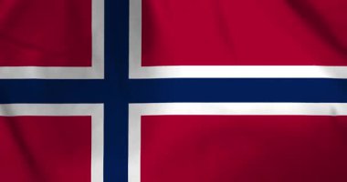 Rüzgar arkaplan döngüsü video animasyonu ile Norveç bayrağı dalgalanıyor