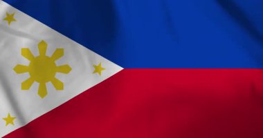 Filipinler bayrağı rüzgar arkaplan döngüsü video animasyonu ile dalgalanıyor