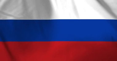 Rüzgâr arka plan döngüsü video animasyonuyla dalgalanan Rusya bayrağı