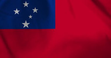 Rüzgâr arka plan döngüsü video animasyonu ile dalgalanan samoa bayrağı