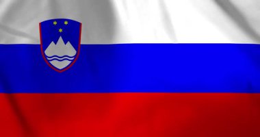 Rüzgâr arka plan döngüsü video animasyonuyla dalgalanan Slovakya bayrağı