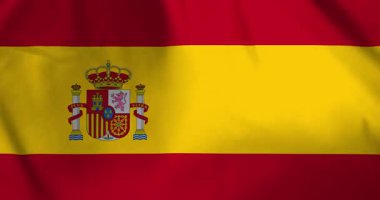 Rüzgâr arkaplan döngüsü video animasyonu ile sallanan İspanya bayrağı