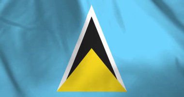 Aziz Lucia bayrağı rüzgarın arka plan döngüsü video animasyonuyla dalgalanıyor