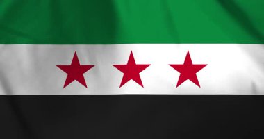 Suriye bayrağı rüzgarın arka plan döngüsü video animasyonu ile dalgalanıyor