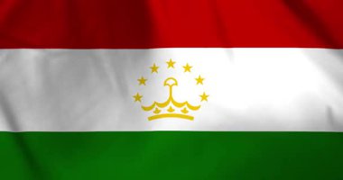 Tacikistan bayrağı rüzgarın arka plan döngüsü video animasyonu ile dalgalanıyor