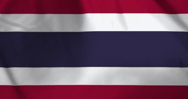 Tayland bayrağı rüzgarın arka plan döngüsü video animasyonu ile dalgalanıyor