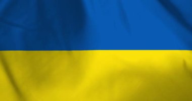 Ukrayna bayrağı rüzgar arkaplan döngüsü video animasyonu ile dalgalanıyor