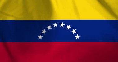 Venezuela bayrağı rüzgarın arka plan döngüsü video animasyonu ile dalgalanıyor