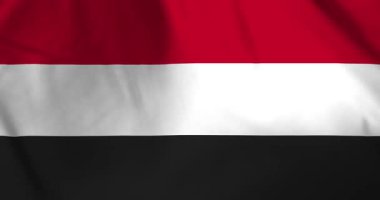 Rüzgâr arka planda dalgalanan yemen bayrağı video animasyonu