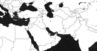 Ülkedeki nükleer tesislerin sözde konumlarını gösteren bir İran haritasının yakınlaştırılması