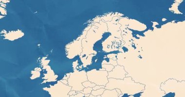 En önemli şehirlere ve sınır çizgilerine sahip bir Norveç haritasına güzel bir yakınlaştırma