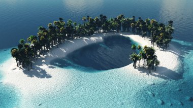 Paradise tropical island clipart