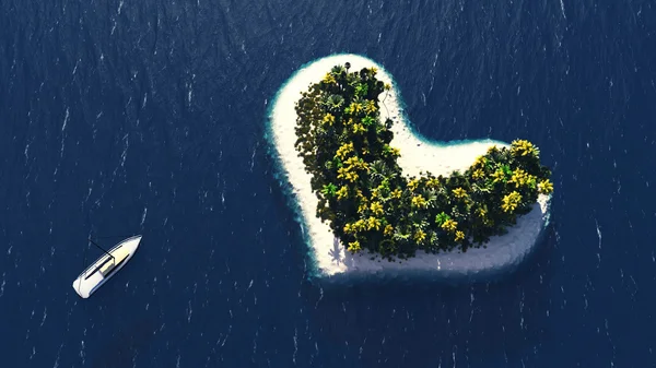 Isla del corazón y playa paraíso — Foto de Stock