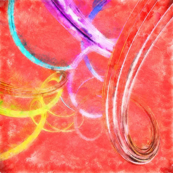 Αφηρημένα φόντο με πολύχρωμες κυματιστές στριμμένα κορδέλες. 3D rende — Φωτογραφία Αρχείου