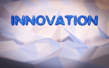 Düşük Poli arka plan. Kelime kavram. Metin yenilik. 3D 