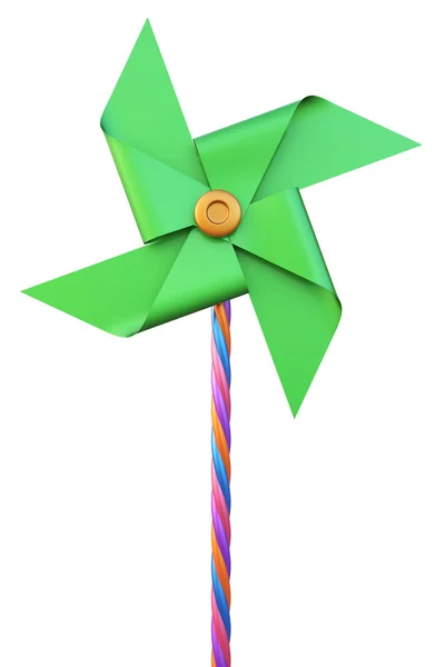 Abstract toy windmill isolated on white background. 3d render. — Stock Photo, Image