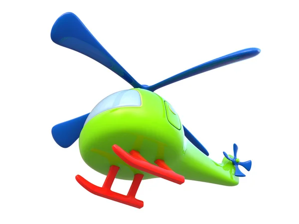 Abstrakt leksak helikopter isolerad på vit bakgrund. 3D gör. — Stockfoto