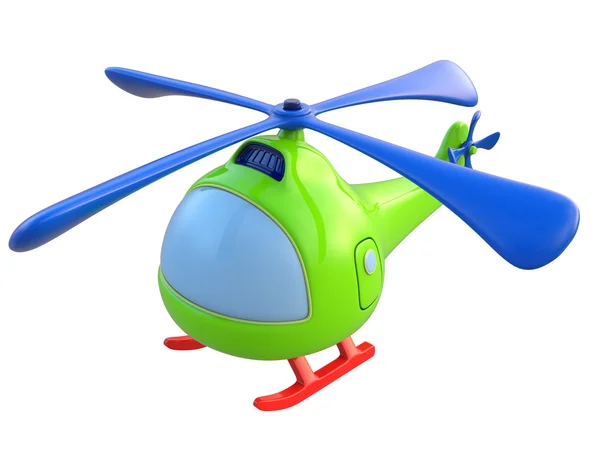Beyaz arka plan üzerinde izole soyut oyuncak helikopter. 3D render.