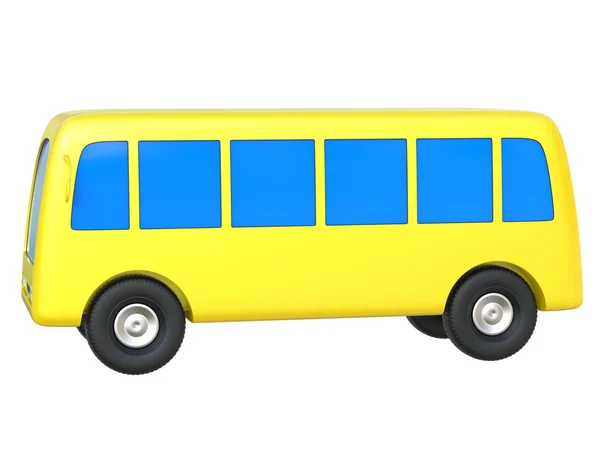 Abstract cartoon toy bus isolated on white background. — Stock Photo, Image