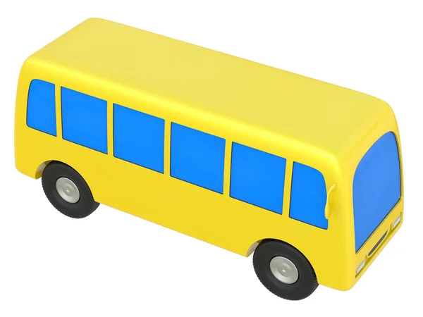 Abstract cartoon toy bus isolated on white background. — Stock Photo, Image