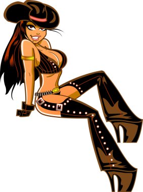 seksi esmer cowgirl