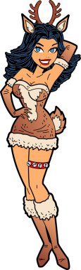 Seksi Noel Reindeer kız