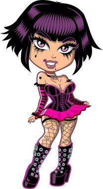 Cute Punky Goth Girl clipart