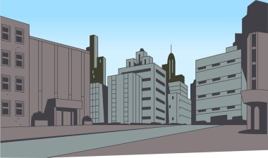 Çizgi roman şehir sokak sahne arka plan