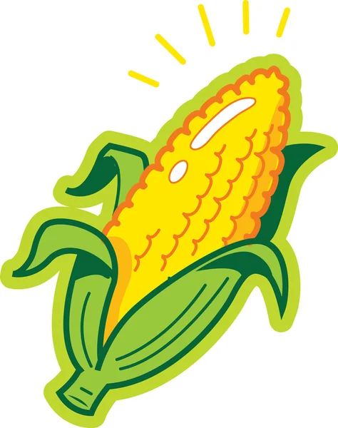 Ear of Corn on white — Stock Vector