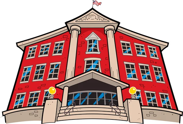 Escuela de ladrillo rojo — Vector de stock