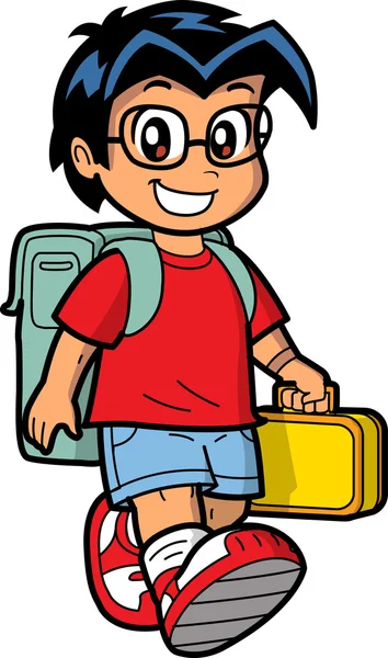 Schoolboy Wearing Glasses — Stock Vector