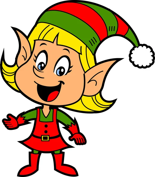 Elfe de Noël fille — Image vectorielle