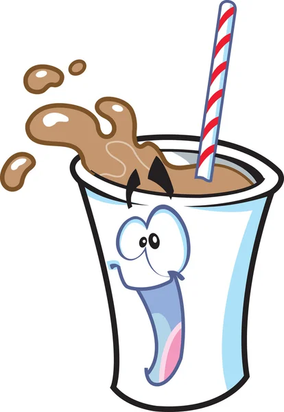 Milkshake stripfiguur — Stockvector