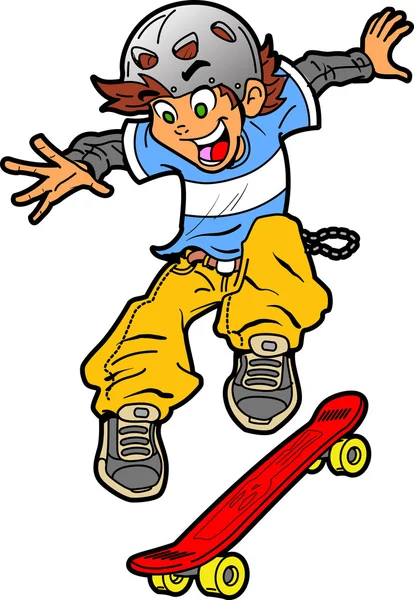 Skateboarder faire astuce — Image vectorielle