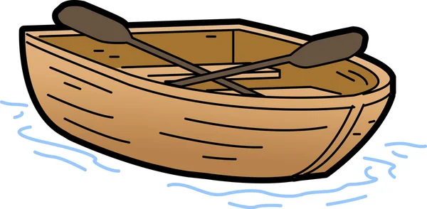 Houten roeiboot illustratie — Stockvector
