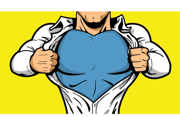 Süper kahraman göğüs için Logo — Stok Vektör