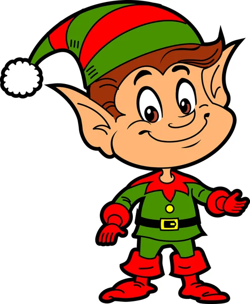 Jongen Christmas Santa's Elf — Stockvector