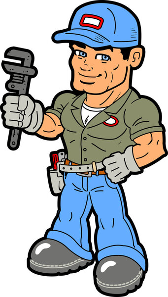 Handyman Holding Wrench