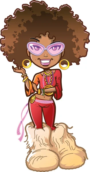 Funky Afro Girl — Wektor stockowy