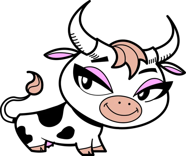 Симпатичная маленькая карикатурная корова — стоковый вектор