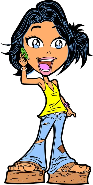 Bastante joven adolescente chica — Vector de stock